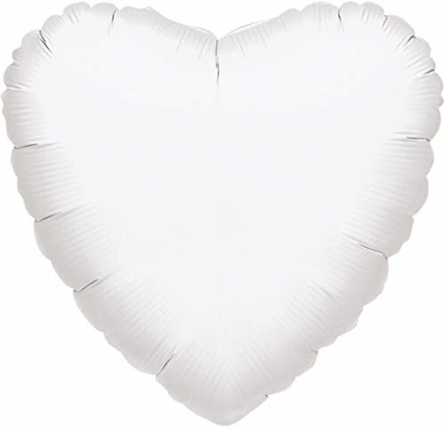 Foil Balloon - Matte White - Heart - 17&quot;