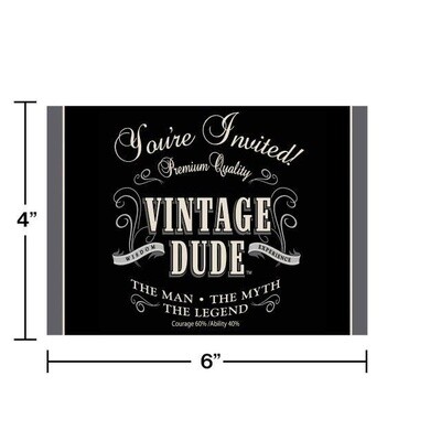 Invitations-Vintage Dude-8pk