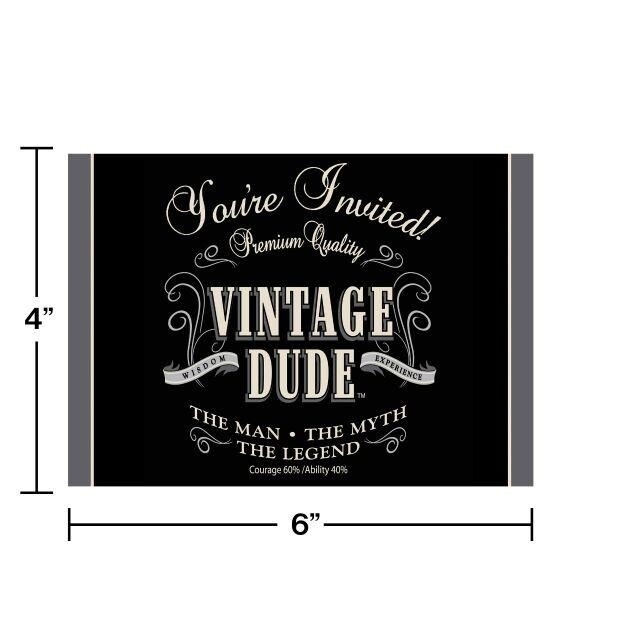 Invitations-Vintage Dude-8pk