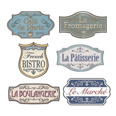 Cutouts-French Shop Sign-6 pcs