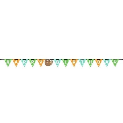 Banner - Sloth Party - 9.2ft x 6&quot; - 1pc