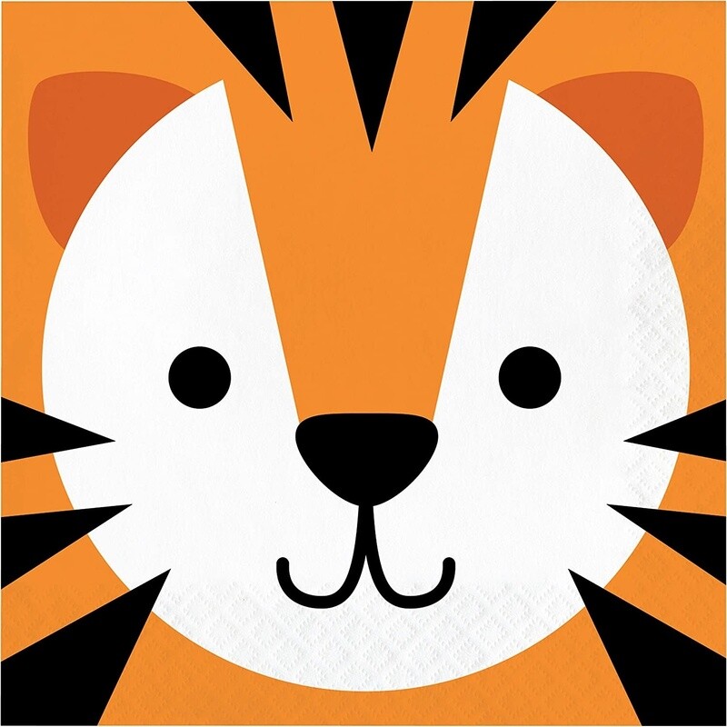 Napkins - LN - Tiger Animal Faces - 16pkg - 2ply