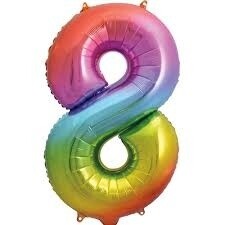 Foil Balloon - Rainbow # 8 - 34&quot; (1 pk)