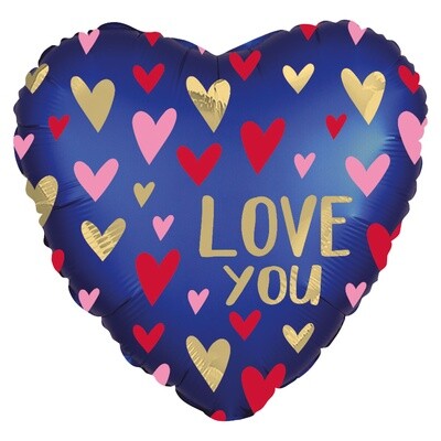 Foil Balloon-Standard-&quot;Love You&quot; Multi Colour Heart