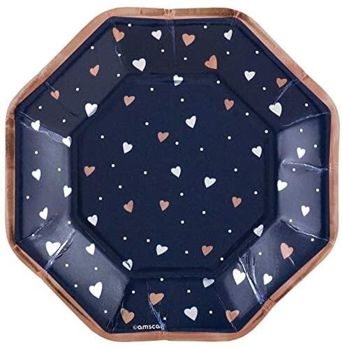 Beverage Paper Plates-Navy Bride-8pk-7&quot;