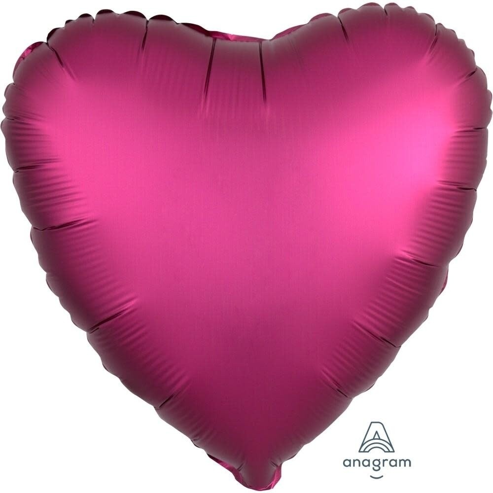 Foil Balloon - Pomegranate Satin Luxe - Heart - 18&quot;