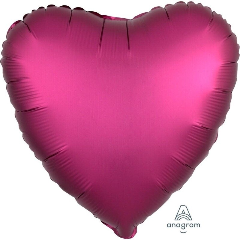 Foil Balloon - Pomegranate  Satin Luxe - Heart - 18&quot;