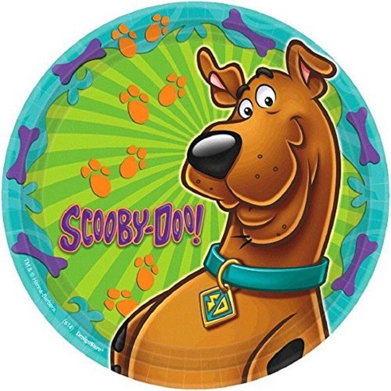 Plates - LN - Scooby Doo - 9&quot; - 8pkg