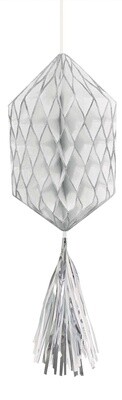 Hanging Decoration-Mini Honeycombs- Glitter Silver
