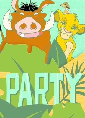 Invitations-Lion King-8pkg