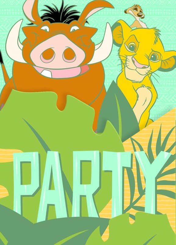 Invitations-Lion King-8pkg