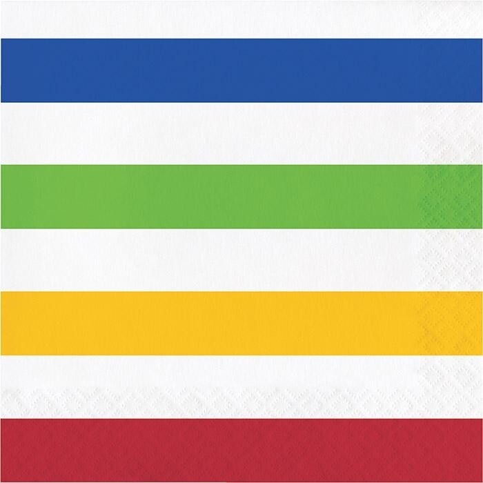 Napkins - LN - Dots &amp; Stripes Multicolor - 16pkg - 2ply
