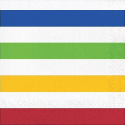 Napkins - LN - Dots &amp; Stripes Multicolor - 16pkg - 2ply