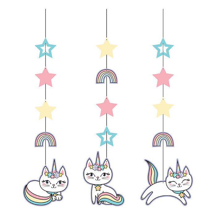 Hanging Cutouts - Sassy Caticorn - 36&#39;&#39; - 3pkg