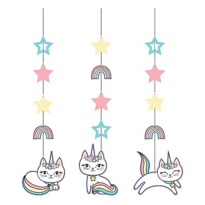 Hanging Cutouts - Sassy Caticorn - 36&#39;&#39; - 3pkg