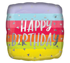 Foil Balloon - Bright and Bold Birthday - 18&quot; - 1pc