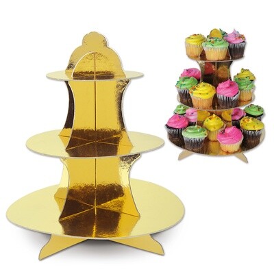 Cupcake Stand-Metallic Gold-13.5&quot;