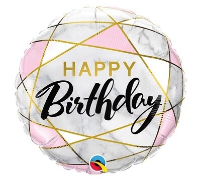 Foil Balloon - Birthday Marble Rectangles -18&quot;