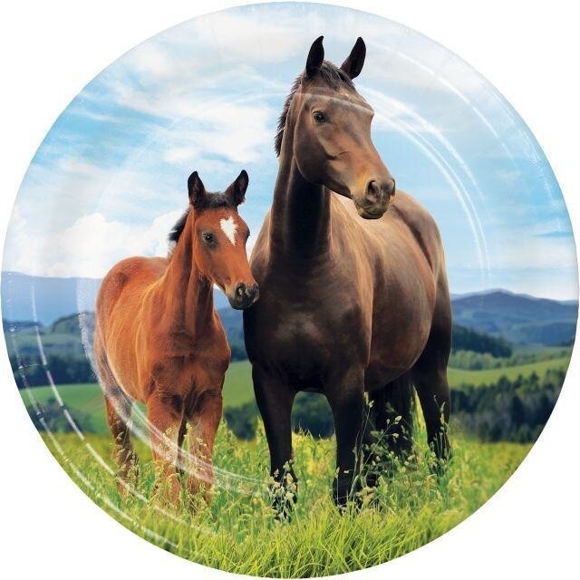 Beverage Paper Plates-Horse and Pony-8pk-7&quot;