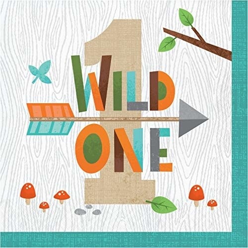 Napkins - LN -  1st Wild One - 16pkg - 2ply