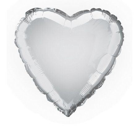 Foil Balloon - Heart - Silver - 17&#39;&#39;