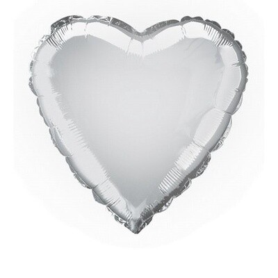Foil Balloon - Heart - Silver - 17''