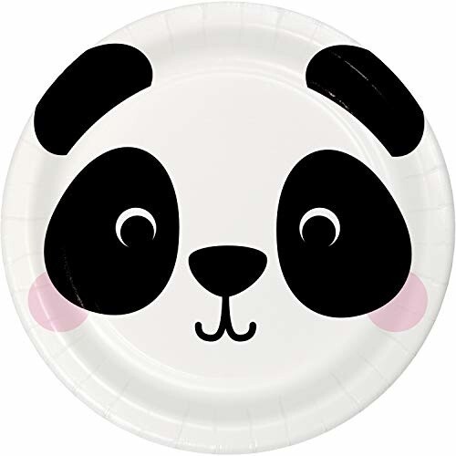 Plates - BV -  Panda Animal Faces - 7&quot; - 8pkg