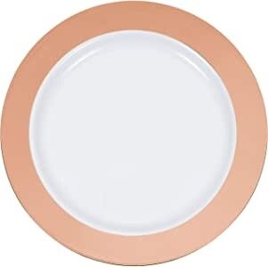 Plates - Plastic - Rose Gold Trimmed - 10.25&quot; - 10pk