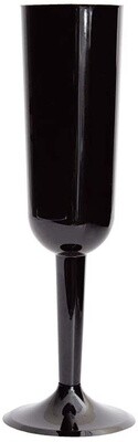 Champagne Glasses Flutes - Black Plastic - 4 pk - 7 oz
