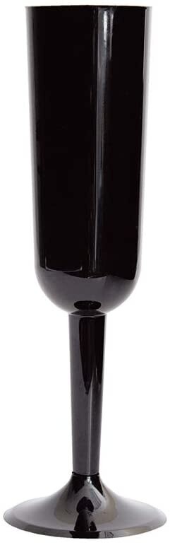 Champagne Glasses Flutes - Black Plastic - 4 pk - 7 oz