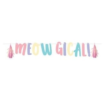 Banner - Sassy Caticorn - 4.5ft x 8&quot; - 1pc