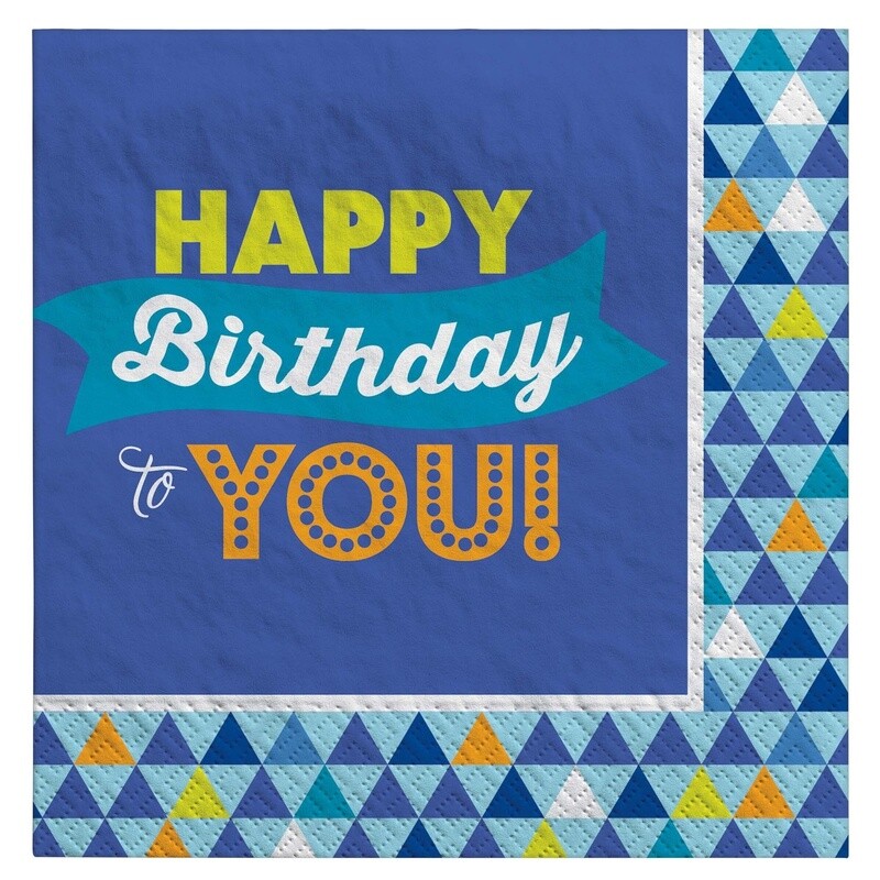 Napkins - LN - True Blue BDAY -  16 pk