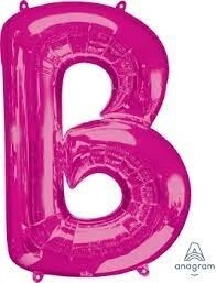 Foil Letter &quot;B&quot; Pink - 34&quot;