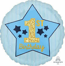 Foil Balloon-Standard-1st Birthday-Boy-18&quot;