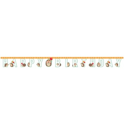 Banner - Hedgegog Party - 10ft x 7&quot; - 1pc