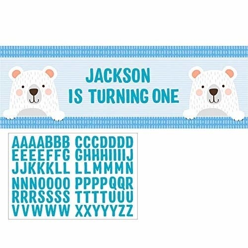 Banner - Giant - 1st Birthday Bear Party - 1pc
