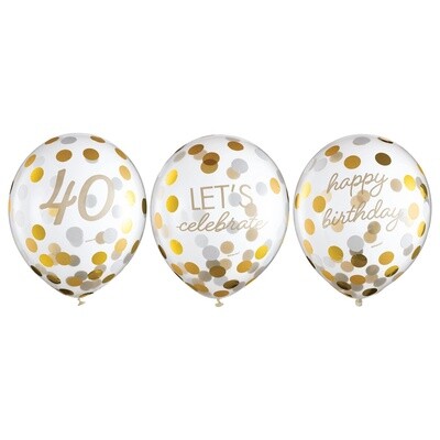 Balloons Latex Golden Age -  40th BDAY
