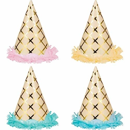 Hat - Paper - Foil Ice Cream Party - 8pkg