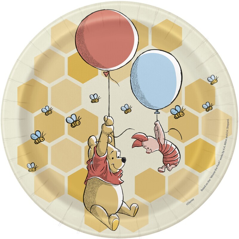 Beverage Paper Plates-Winnie The Pooh-8pk-6 3/4&quot;