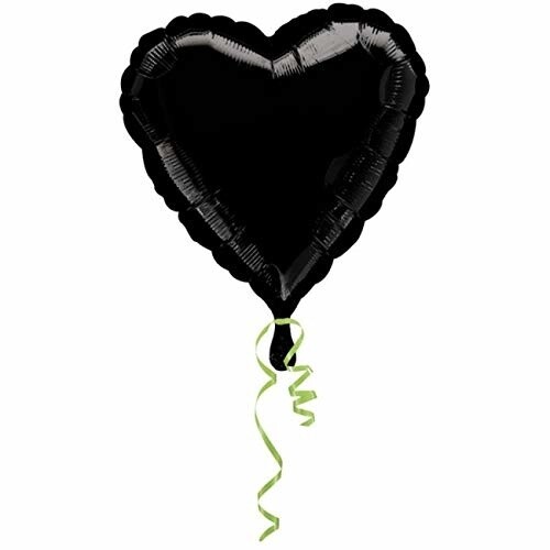 Foil Balloon - Heart Black - 18&quot;