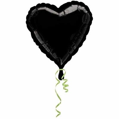 Foil Balloon - Heart Black - 18&quot;