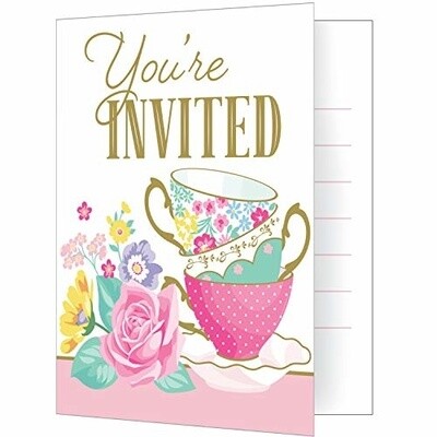 Invitations - Floral Tea Party - 8pkg