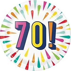 Plates - BV - 70 Birthday Burst - 7&quot; - 8pkg