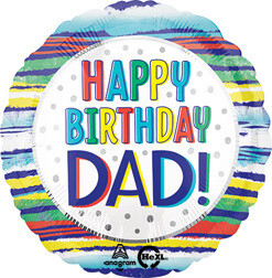 Foil Balloon - Happy Birthday Dad - 18&quot;