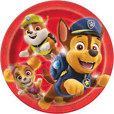 Plates - Bev - Paw patrol - 7&quot; 8pk.