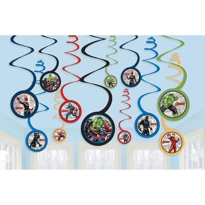 Swirl Decorations - Marvel Avengers - 12 pcs