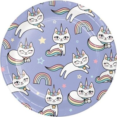 Plates - BV - Sassy Caticorn  - 7&quot; - 8pkg