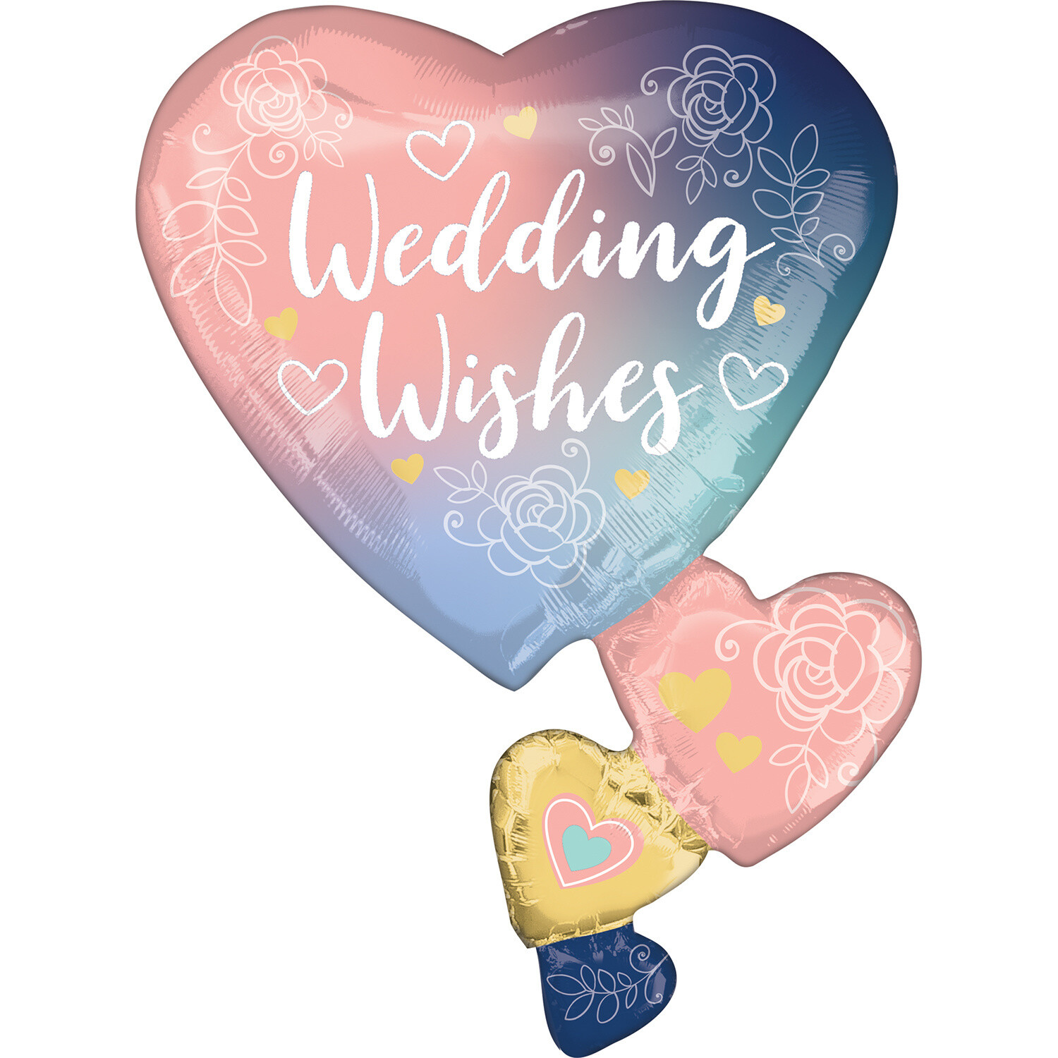 Foil Balloon - Twinkle Lace wedding Wishes - 30&quot;