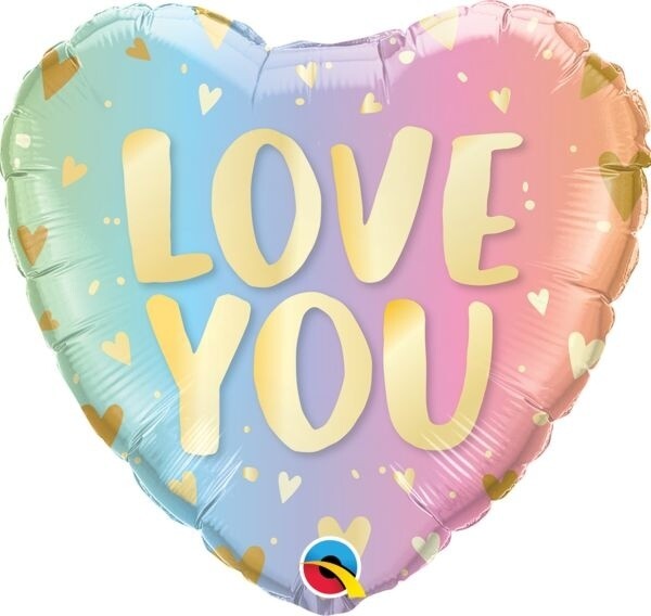 Foil Balloon - Love You - Pastel Ombre - 18&quot;