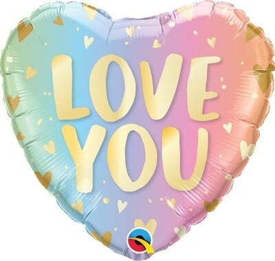 Foil Balloon - Love You - Pastel Ombre - 18&quot;